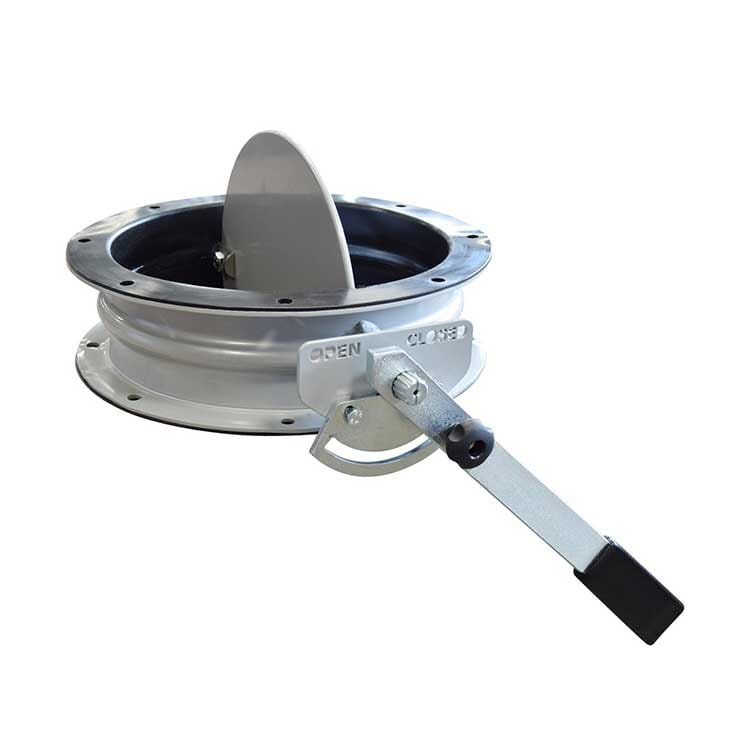 Manual handle butterfly valves for under silo applications in UK & Ireland industrial sectors.